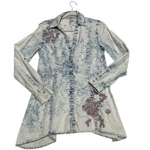 VINTAGE AMERICA BLUES Western Scarlett Embroidered Button Down Shirt/dress Small